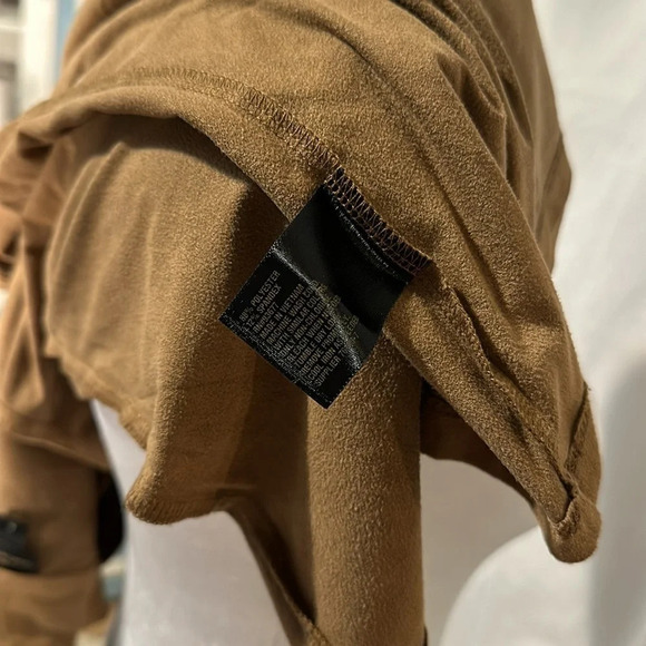 women's tan / light brown faux suede / micro suede sleeveless Worthington top - Picture 4 of 4